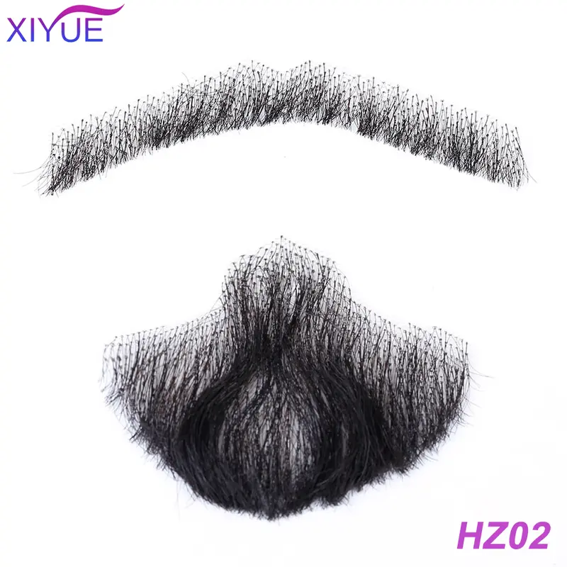 XIYUE synthetic Lace Beard Fake Moustache For Men Mustache Hand Made By Real Hair Cosplay Synthetic Lace Invisible Beards - Image 6