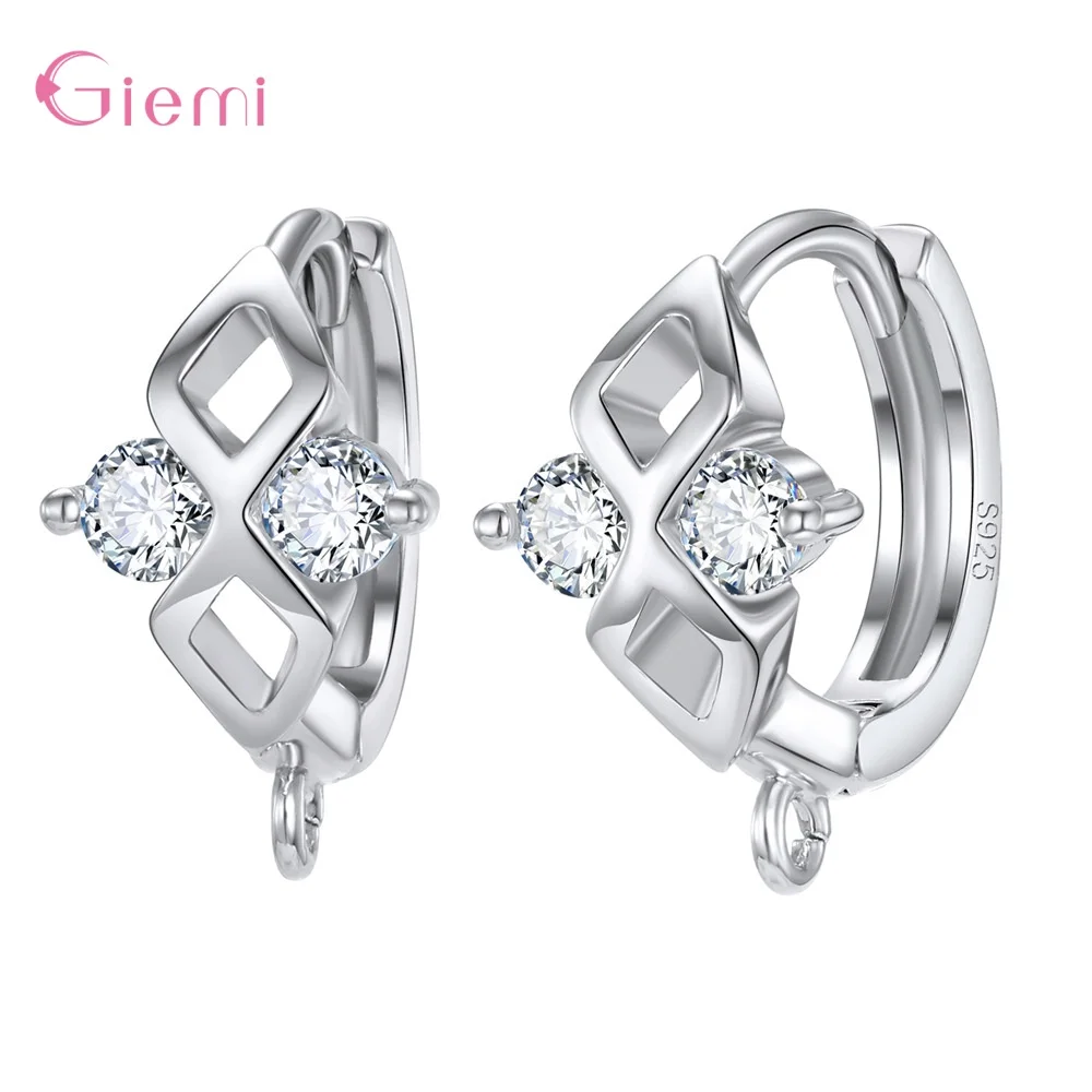 925 Sterling Silver Cubic Zirconia Hoop Earring DIY Jewelry Accessories for Jewelry Making Handmade Jewellry Earrings