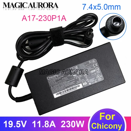 Imagen 1 del producto Adaptador genuino para ordenador portátil Chicony A17-230P1A 19,5 V 11.8A 230W para Gigabyte AORUS X15 15G YC WB-7US2130SH GL65 GP75 portátil para juegos