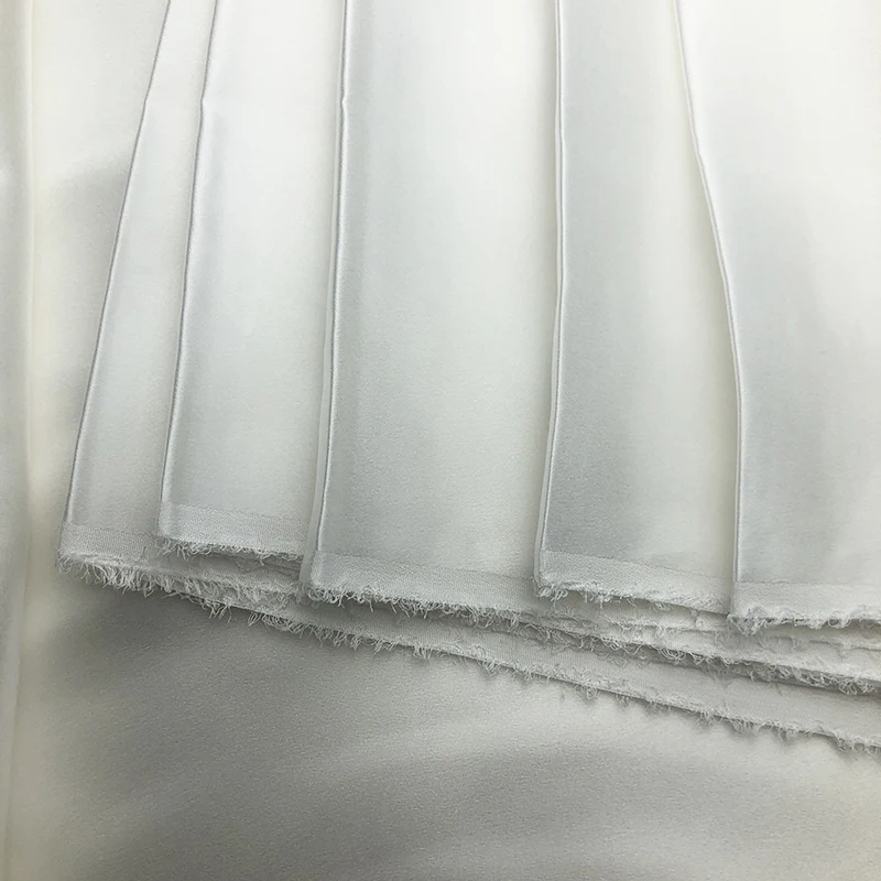 Real Silk 16 MM Off White Spandex  Satin Silk Dress Fabric Sewing Accessories  Stretch Fabrics for Sewing Clothes by The Meter