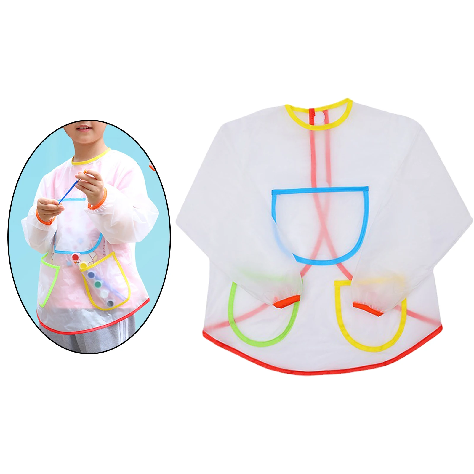 Grembiule per bambini per pittura grembiule scolastico per pittura grembiule da bambino impermeabile a manica lunga portatile per ragazzo e ragazza