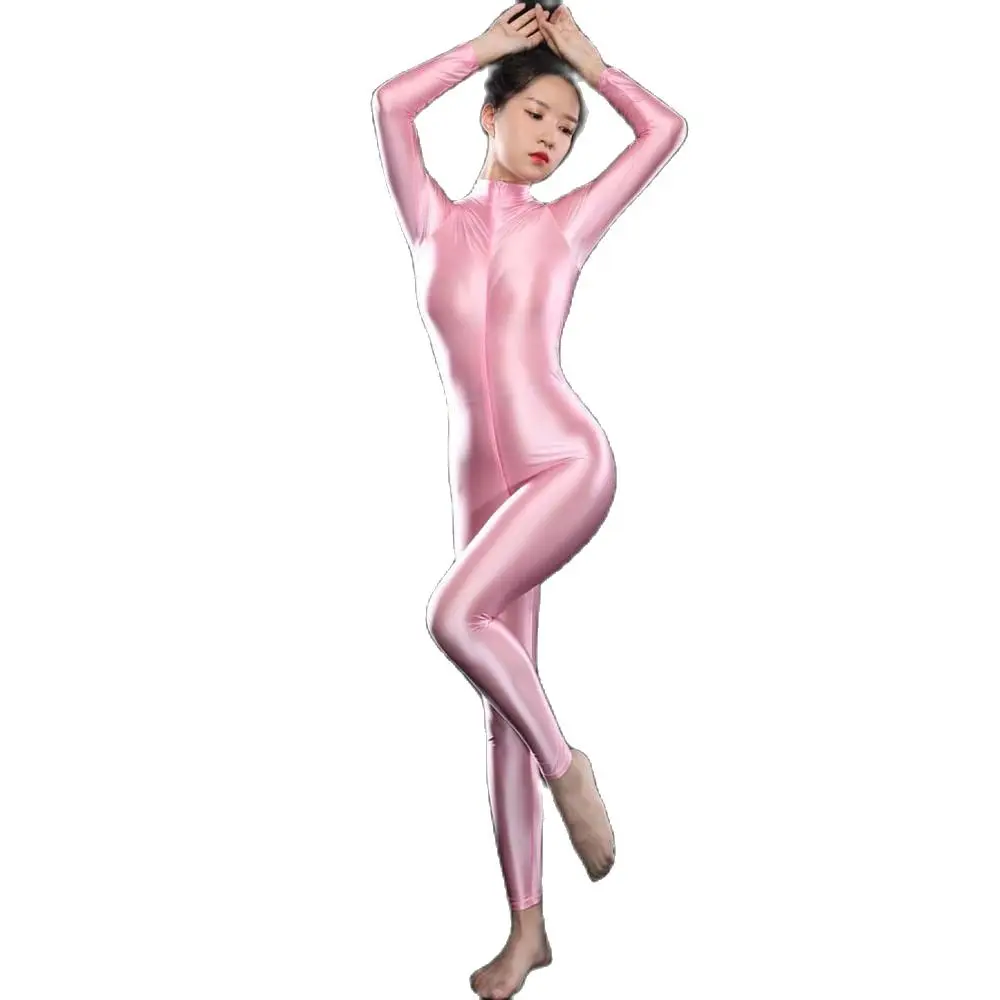 เซ็กซี่แขนยาวซิปเปิดCrotch Bodysuit Bodycon Jumpsuit Tights Body Sculpting Bodystocking Catsuit Teddies Leotard