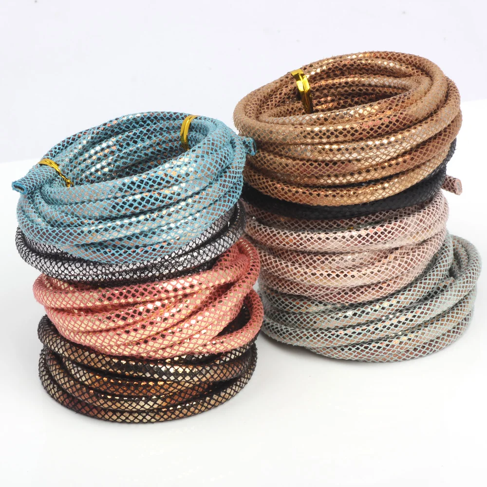 6mm 2yards/lot Half round PU Leather Cord Rope For European style DIY Necklace Bracelet choker Craft Jewelry Making NEW