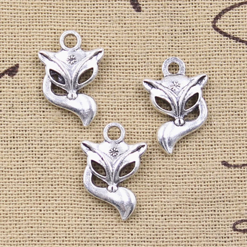 15pcs Charms Lovely Fox 20x14mm Antique Silver Color Pendants DIY Crafts Making Findings Handmade Tibetan Jewelry