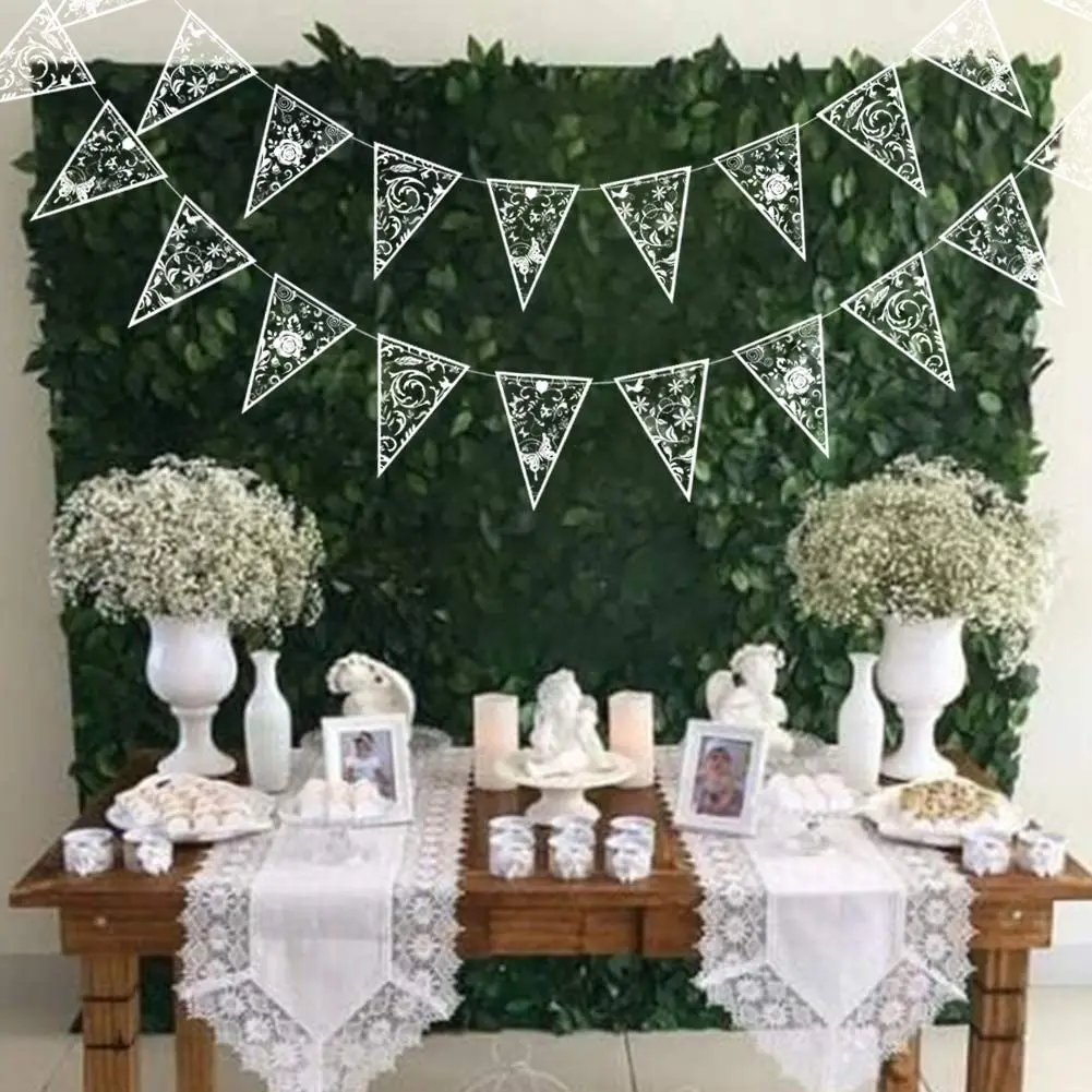 Banderines de papel de oro rosa de 3M, triángulos, guirnaldas de matrimonio, banderines de boda, graduación, Baby Shower, decoración colgante para