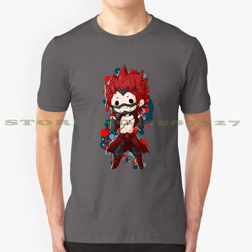 Kirishima Eijiro Chibi 100% Pure Cotton T-Shirt Boku No Hero Academia Mha Bnha Kirishima Kirishima Eijiro Eijiro Kirishima Red