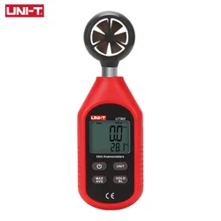 UNI-T-probador de velocidad del viento UT363 UT363BT, Mini Anemómetro Digital, Sensor LCD, retroiluminación, 0-30 m/S, probador de temperatura