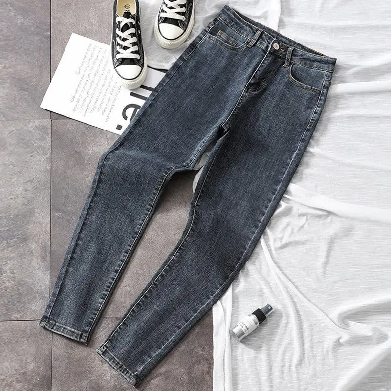 New Skinny Jeans for Women Female Pant Slim Elastic Plus Size Stretch Jeans Plus Size Denim Blue Skinny Pencil Pant Trousers