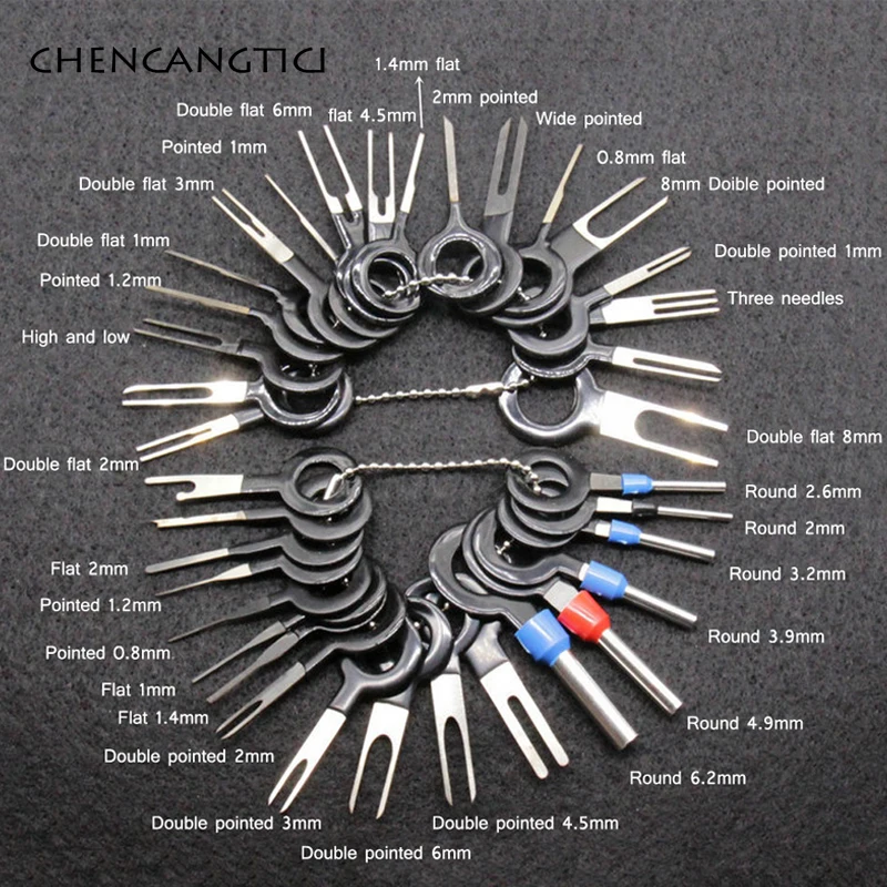 3/8/11/18/36 Pcs Car Terminal Removal Repair Tools Electrical Wiring Crimp Connector Pin Extractor Keys Automotive Plug Pullers