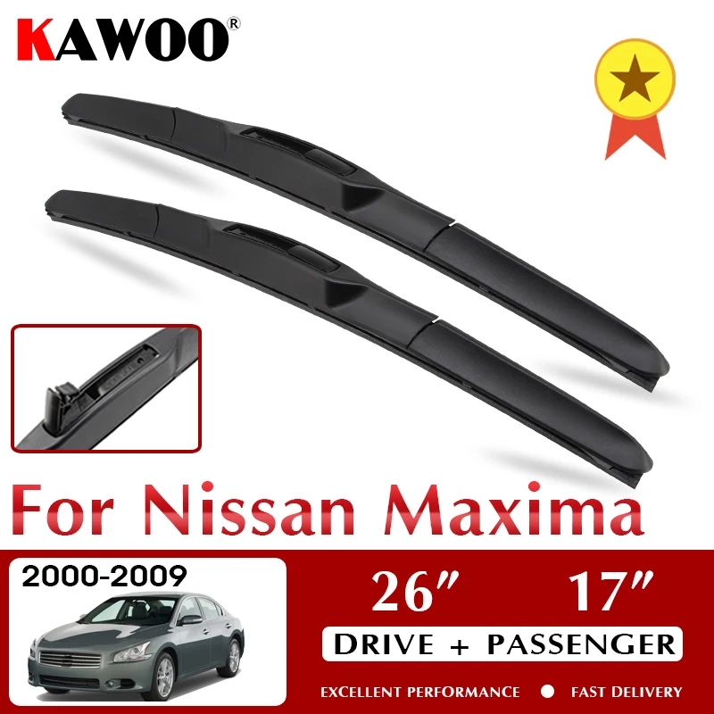 

KAWOO Wiper Front Car Wiper Blade Blades For Nissan Maxima 2000-2009 Windshield Windscreen Window 26"+17" LHD RHD