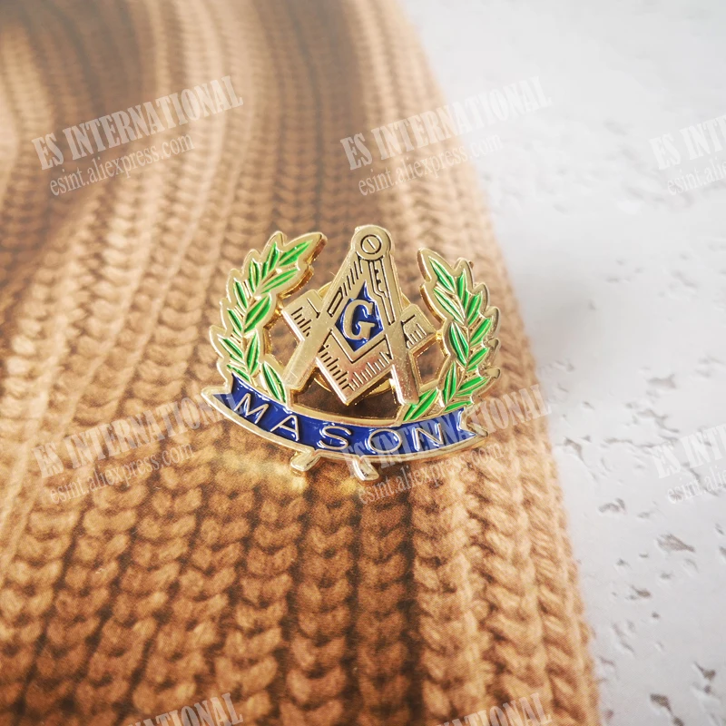 الماسونية التلبيب دبابيس تذكارية شارة ميسون Freemason BLM70 الزيتون فرع السلام الصداقة Size2.6 * 2.3 سنتيمتر سبائك مطلية بالذهب الزنك #4