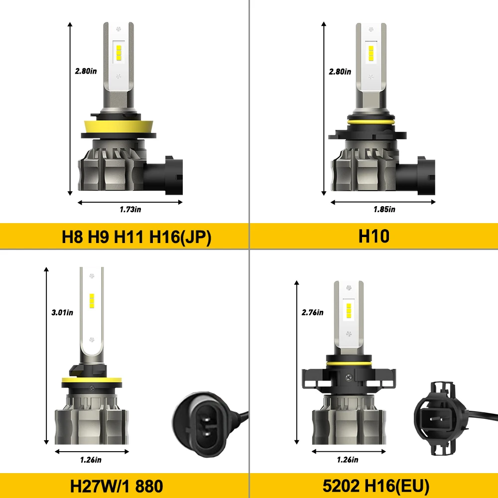 2 개 AUXITO B3F 안개등 H11 LED Canbus H10 H8 5202 H16 JP H27 880 LED 안개등 주간 운전 조명 Lada Vesta Skoda Ford