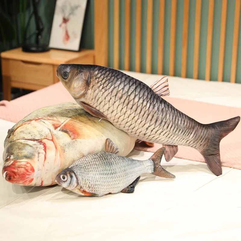 30-100 cm Simulation Lustige Fisch Plüsch Spielzeug Gefüllte Weiche Tier Karpfen Plüsch Kissen Kreative Schlaf Kissen für Kinder mädchen Weihnachten Geschenk – Detail 11
