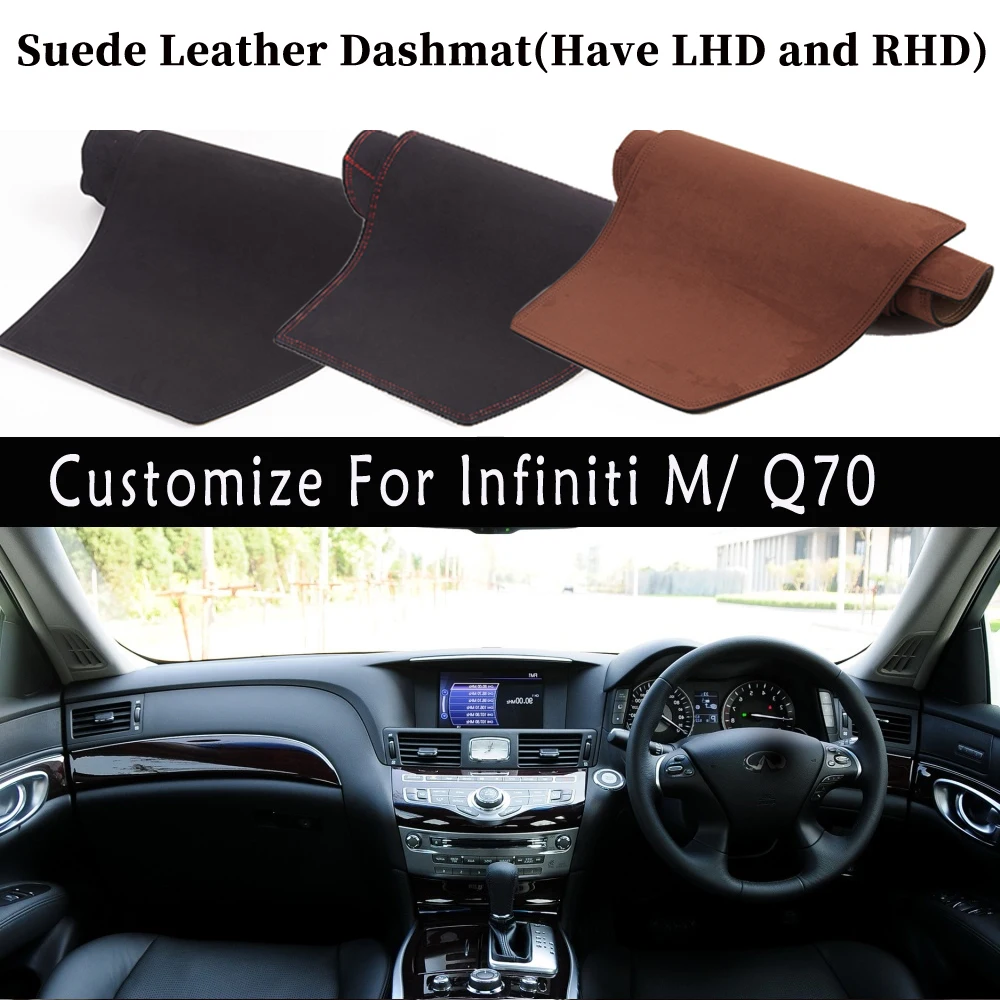 

Accessories Car-styling Suede Leather Dashmat Dashboard Cover Dash Carpet For Infiniti M25 M37 M56 m35h Q70 Q70L 2010-2020 RHD