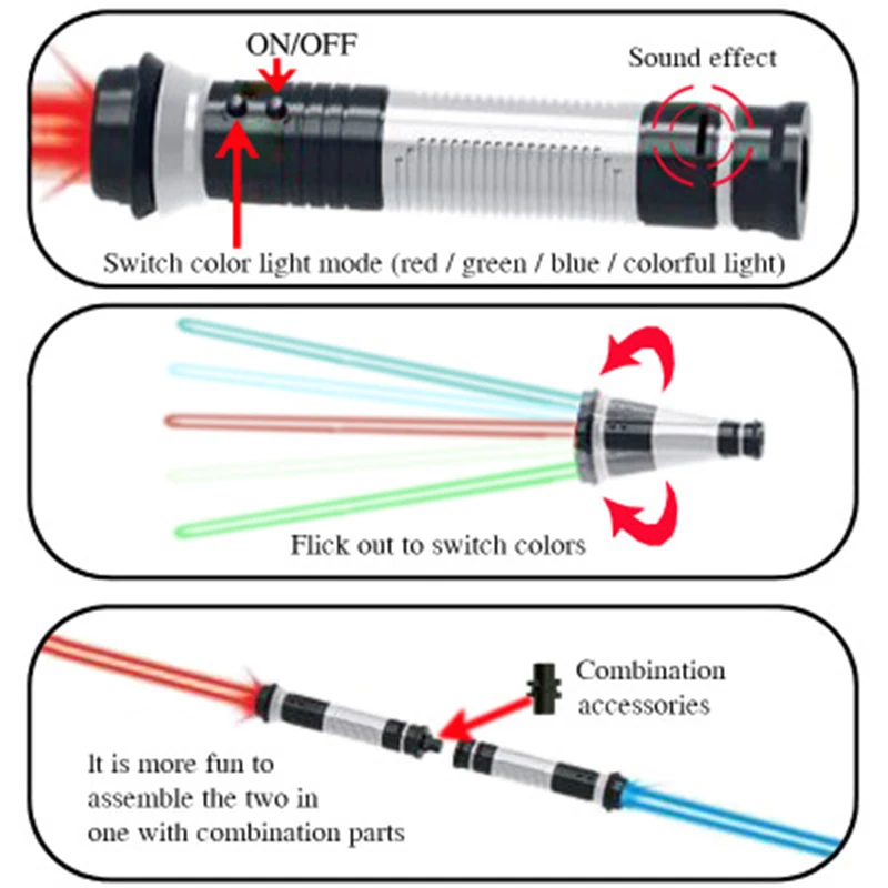 New Lightsaber Rgb Laser Double Sword Light Saber Kpop Lightstick Cosplay Sound And Light Sabre De Luz Toys For Boys Girls Gift