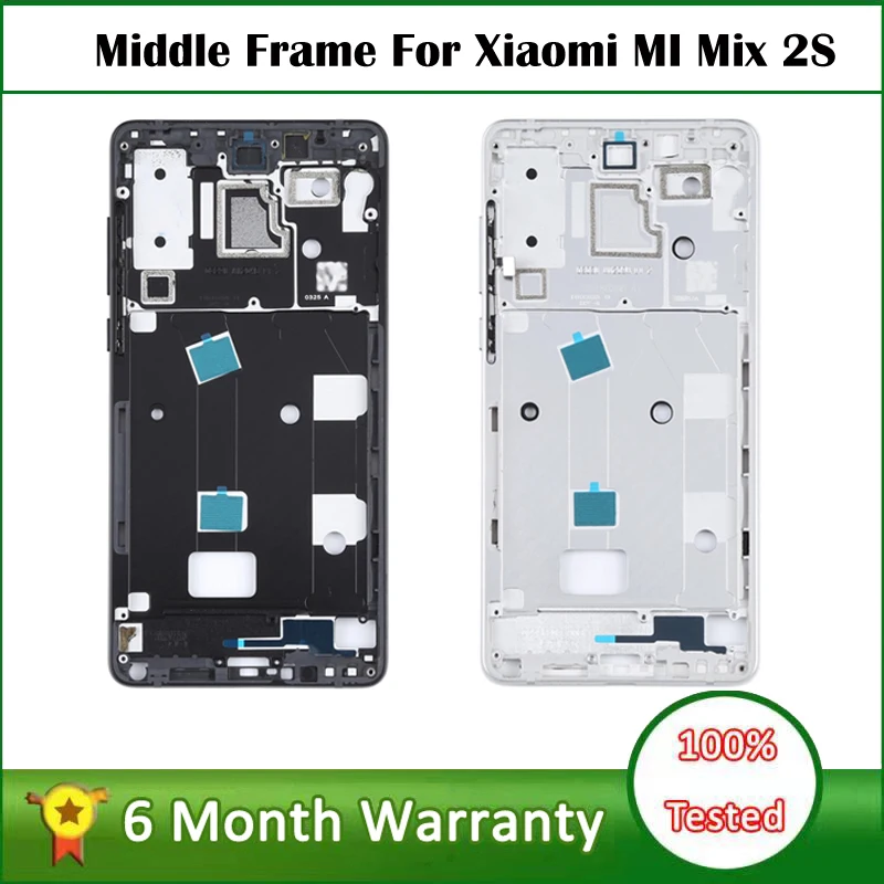 Front Bezel Faceplate Middle Frame + Power Volume Buttons For Xiaomi Mi Mix 2S Mix2S MIX 2 No LCD