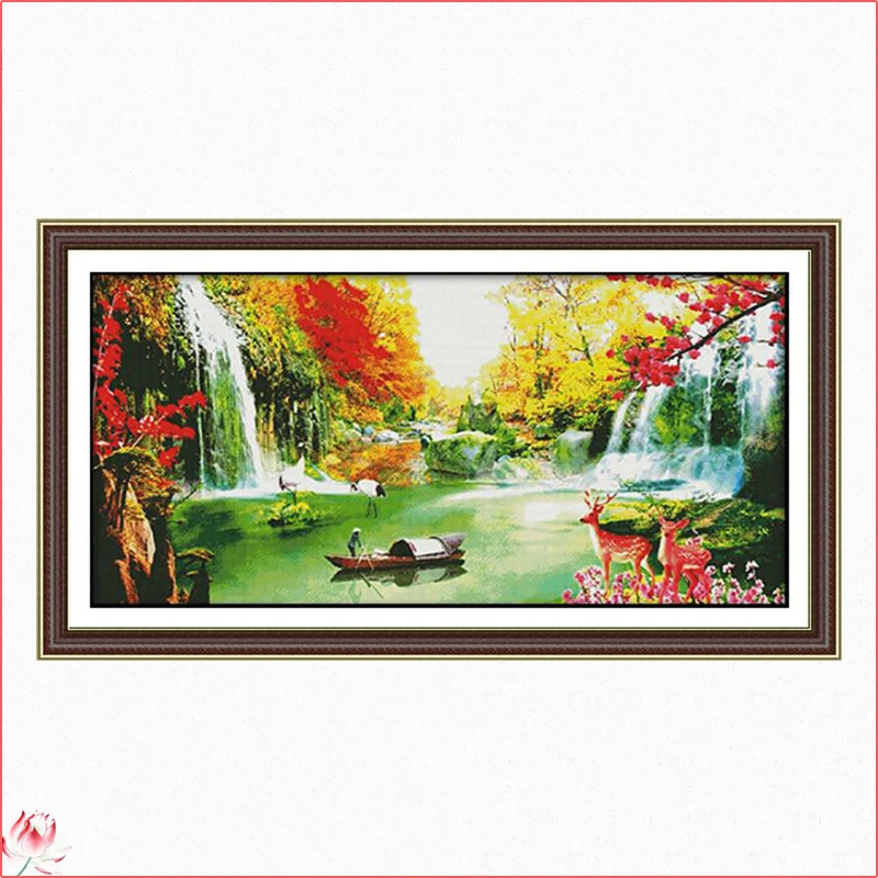 

Beautiful Landscape Scenery Cross Stitch Kits Counted Canvasa Embroidery Sets 11CT 14CT DIY Handmade Needlework Home Decoration