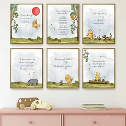 Winnie the Pooh Poster Classic Cartoon Prints Baby Shower Gifts Nursery Wall Art Canvas Painting Pictures Kids Room Decor