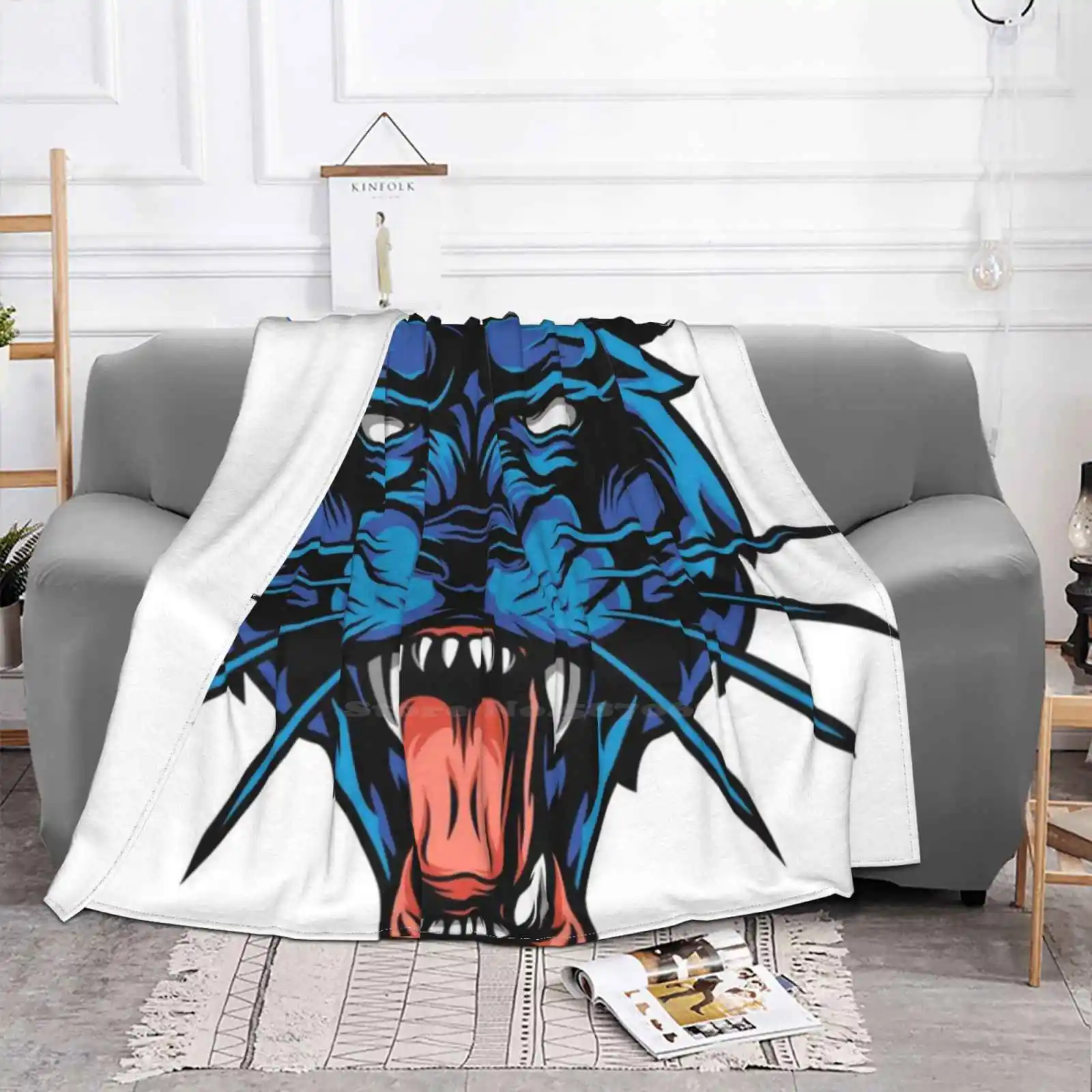 New Arrival Fashion Leisure Flannel Blanket Rip Rest In Peace Animals Facial Teeth Mouth Head Angry Wild Jungle Colorful Rainy