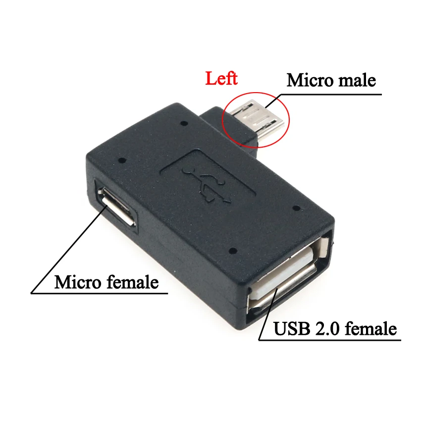 YuXi USB 2.0 Type A Female to Micro USB B Male Adapter Plug Converter USB 2.0 to Mini USB B 5 Pin Male Plug OTG connector