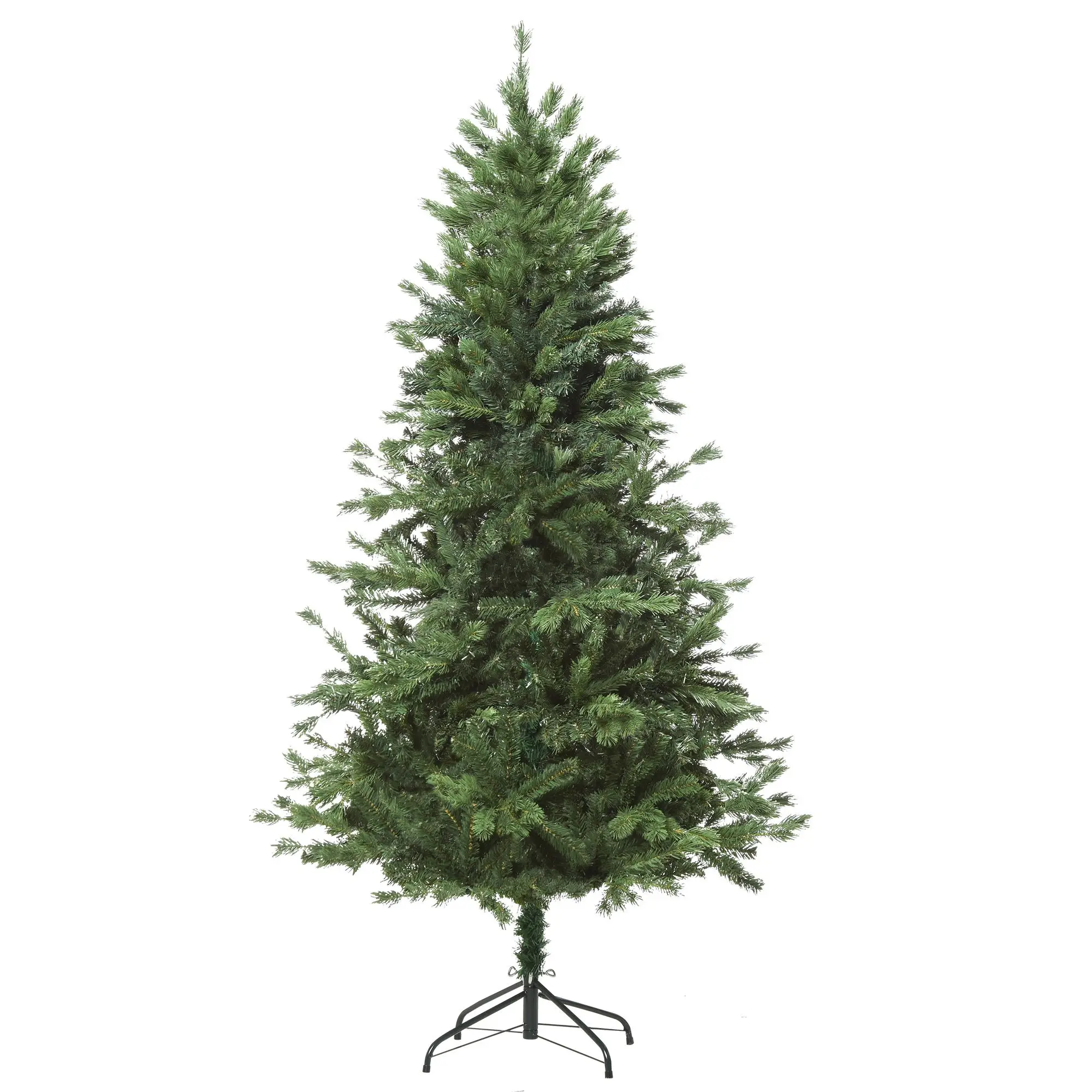 Homcom Kerstboom Ø105X210Cm met 934 Pe Trident Pvc Takken en Opklapbare Basis