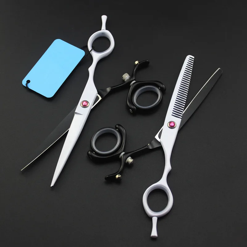 

professional Japan steel 6 '' Rotate white cut hair scissors haircut scissor thinning barber cutting shears hairdresser scissors