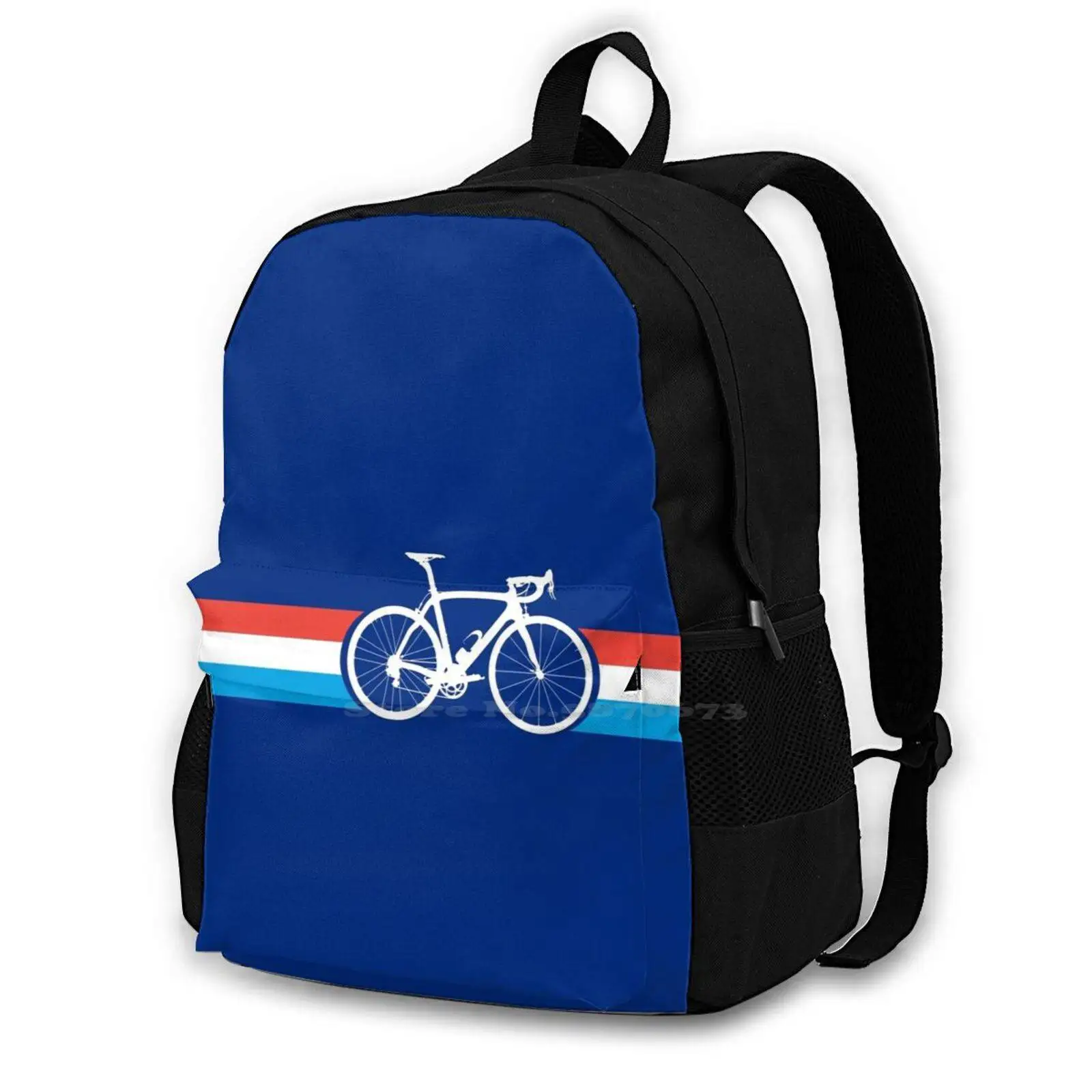 Bike Stripes Luxembourg School Bag Big Capacity Backpack Laptop 15 Inch Popular 100 Top Most Cool Retro Vintage Emblem Logo