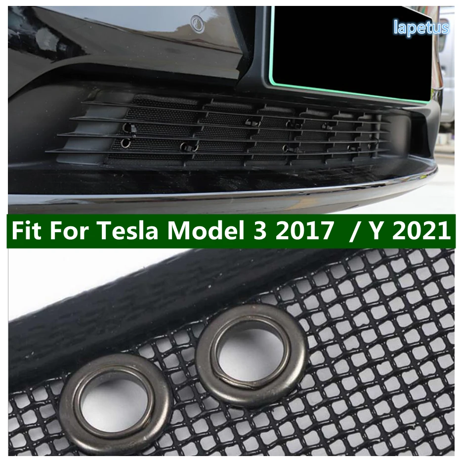 

Car Front Under Insect Screening Mesh Grille Insert Net Protect Cover For Tesla Model 3 2017 - 2021 / Model Y 2021 Accessories