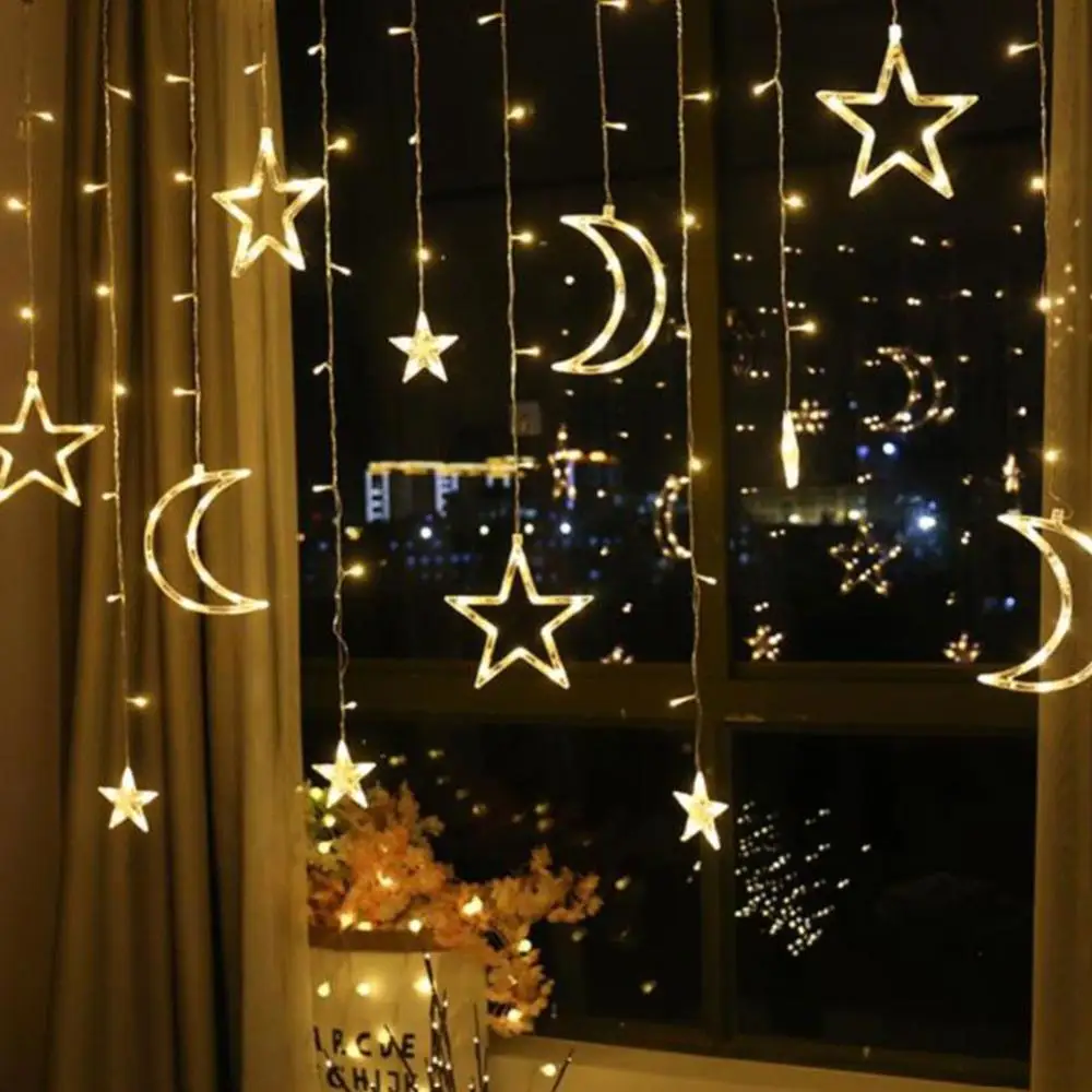 

220V Waterproof LED String Light Pentagram Star Curtain Lights Fairy Wedding Birthday Christmas Lighting Indoor Decoration Light