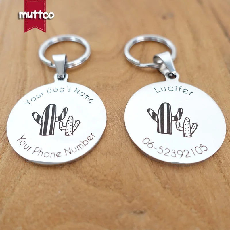 Self-design personalized design stainless steel dog tag dog round tag can crave name tag dog tag for pet 3 styles