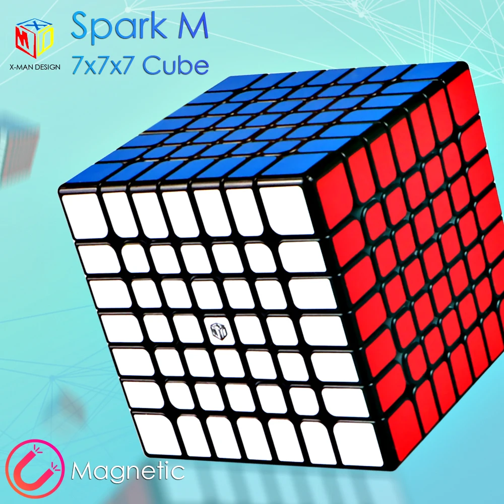 Qiyi X-Man Design Spark M 7x7x7 Magic Magnetic Cube Stickerless Professional Magnets Spark 7x7 Speed Cube Puzzle Cube