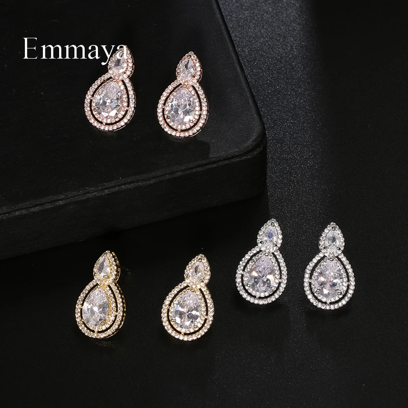 Emmaya Hot Sale Waterdrop Shape Design Earring For Female Charming AAA Zirconia Jewelry Party Muliticolors Choice