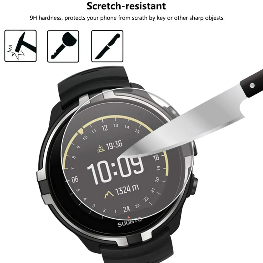 Tempered Glass Screen Protector Film For Suunto 9 / Suunto 7 Smart Watch Protection Guard Anti Explosion Anti-shatter Glass