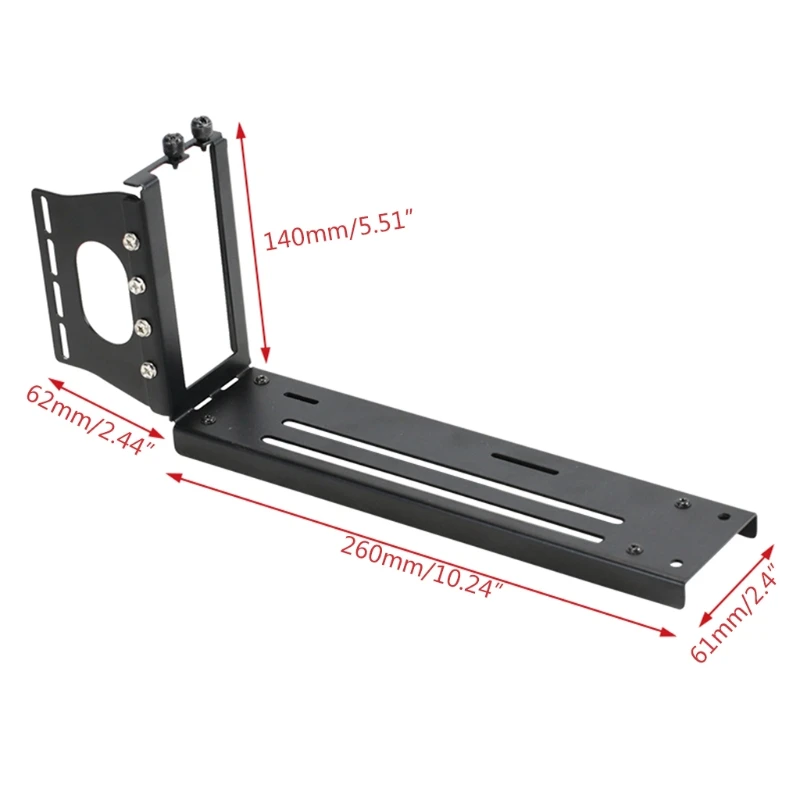 Anti Interference GPU Extension Line Computer PCIe 3.0 Vertically VGA Card Bracket 2 Holes Mount 95AF