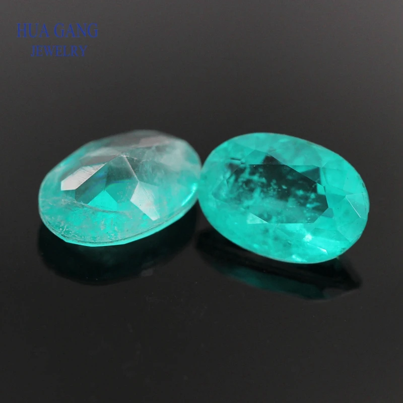 Paraiba Color Stone Oval Shape Synthetic Spliced Crystal&Glass Gems For Jewelry Making