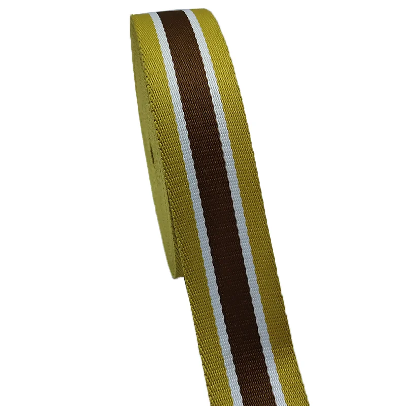 High Quality 1.5 Inch 38mm Colorful Polyester Webbing For Bag Strap Yellow/White/Coffee Color