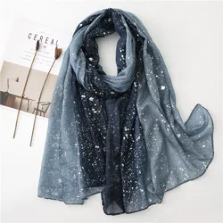 Moda Ombre Glitter parlak nokta viskon şal eşarp Lady yüksek kalite Wrap degrade Pashmina Bufanda müslüman başörtüsü çaldı 180*90Cm