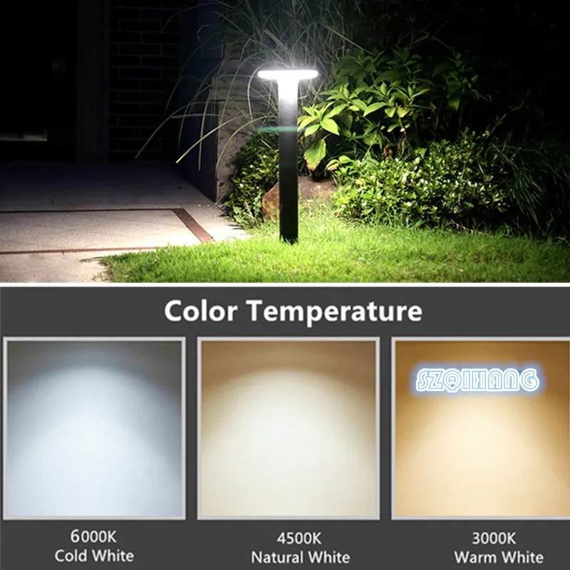 New Style Garden Lawn Lamp Light 85-265V 12V Outdoor LED  Cylindrical Light 12W Waterproof Path Courtyard villa Landscape Lamp