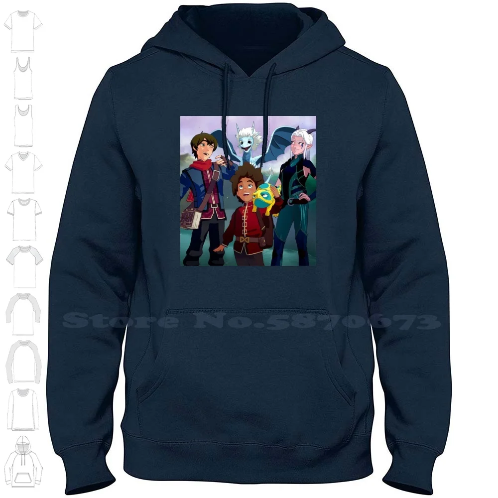 Rayla , Ezran , Zym , Bait , Callum-The Dragon Prince 100% Cotton Hoodie T-Shirt Rayla Zym Callum Bait Ezran The Dragon Prince