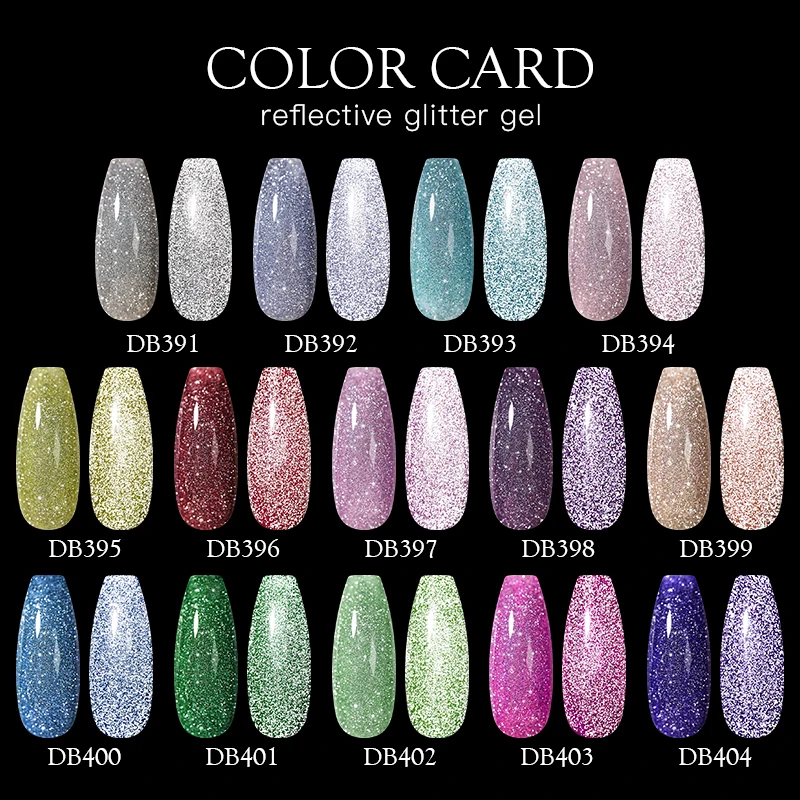 Mtssii Reflektierende Glitter Gel Nagellack Funkelnden Pailletten Semi Permanten Soak Off UV LED Farbe Lacke Nail art Dekoration – Detail 2