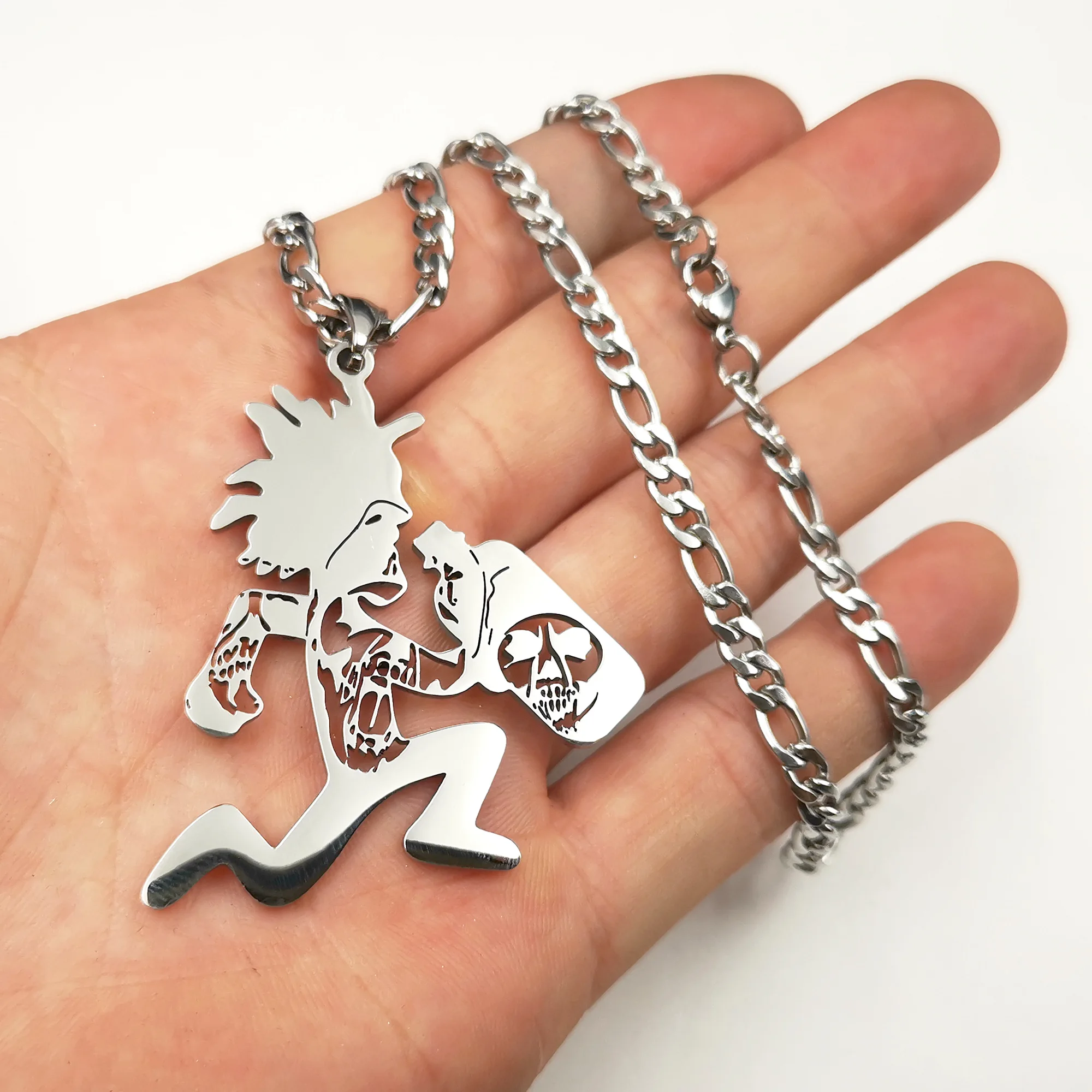 ICP Faygo Hatchetman Pendant necklace  Clown Posse Twiztid ABK Juggalo HELL FACES Stainless Steel Figaro chain 18--32inch Active