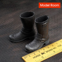 ASTOYS 1/6 Arnold T800 Old Combat Boots Soldier Black Shoes Solid Model for 12'' Male Action Figure Body Dolls In Stock