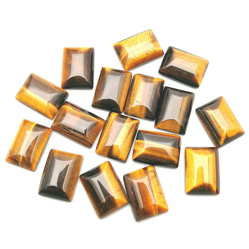 5pcs/Pack Hot Sell  Natural Stone Tigereye Stone Cabochons Rectangle Shape  Size 13x18mm DIY Jewelry Accessories Flat Peach