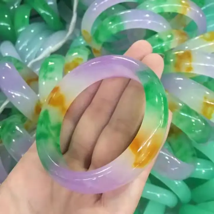 2021 Hot sale Natural100% real jade bangles Three color quartz Jade Bracelet Give a girl friend Bracelet Jewelry