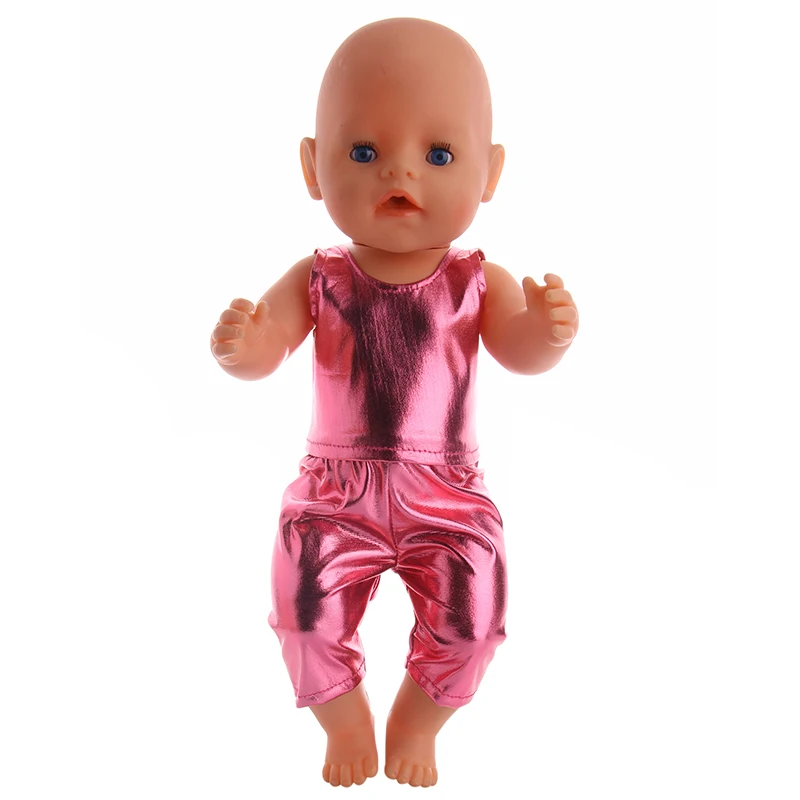 Doll Clothes Color T-Shirt Suit Fit 18 Inch American Doll And 43cm Baby New Born Doll，Our Generation ,DIY Gift For Children\'s