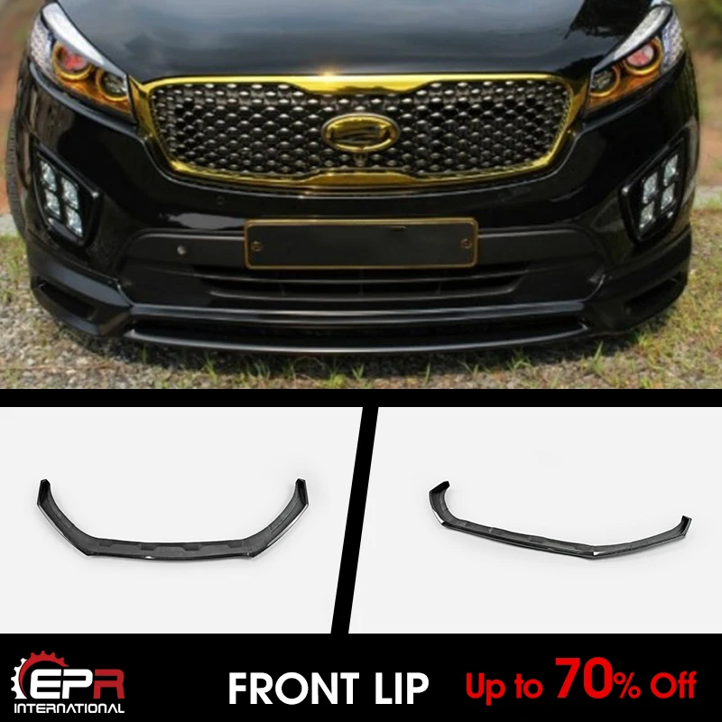 For 18-20 Kia Sorento UM (Facelift) ZE Type Carbon Glossy Front Lip Bumper Splitter Under Spoiler Accessories Kit