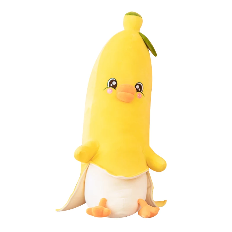 Kawaii Plush Fruits Duck Toy Cute Yellow Banana Stuffed Plush Plants Toys Banana Pillows For Home Bed Decor Baby Kids Gifts