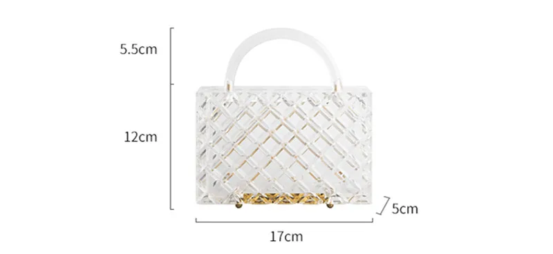 Transparent Clutch Bag Clear Acrylic PVC Plastic Bag Women Vintage Evening Party Handbag New Trendy Bag Beach Summer Wallet