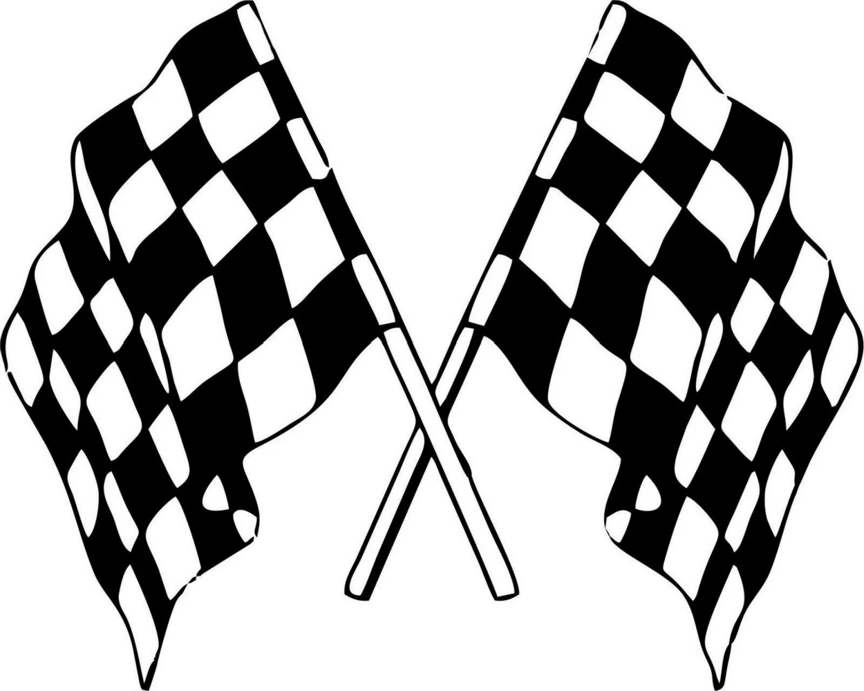 Sticker decal vinyl car bike bumber race checkered double flag