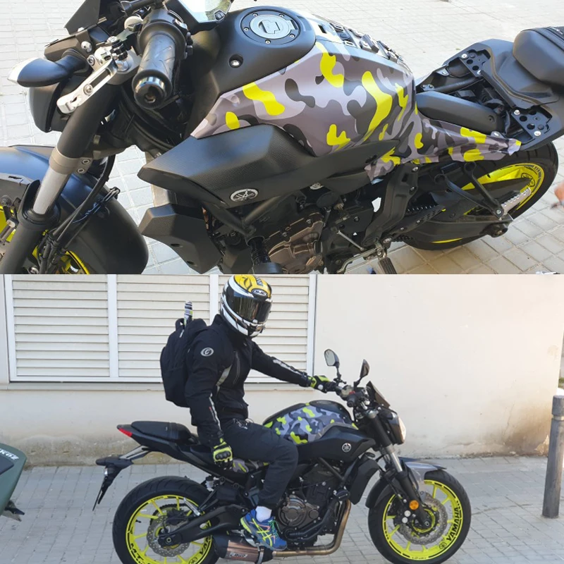 50cmx300cm Yellow Black Camouflage Car Wrap Film With Air Bubble Vehicle Motorbike Sticker Camo Vinyl Foil Cover